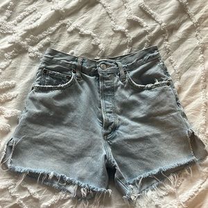 AGOLDE light wash shorts